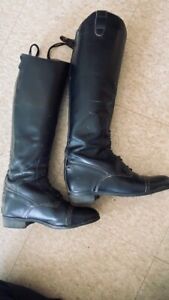 Ovation Ladies Leather Back Zip FIELD Boots *GC* Black SIZE 5R  