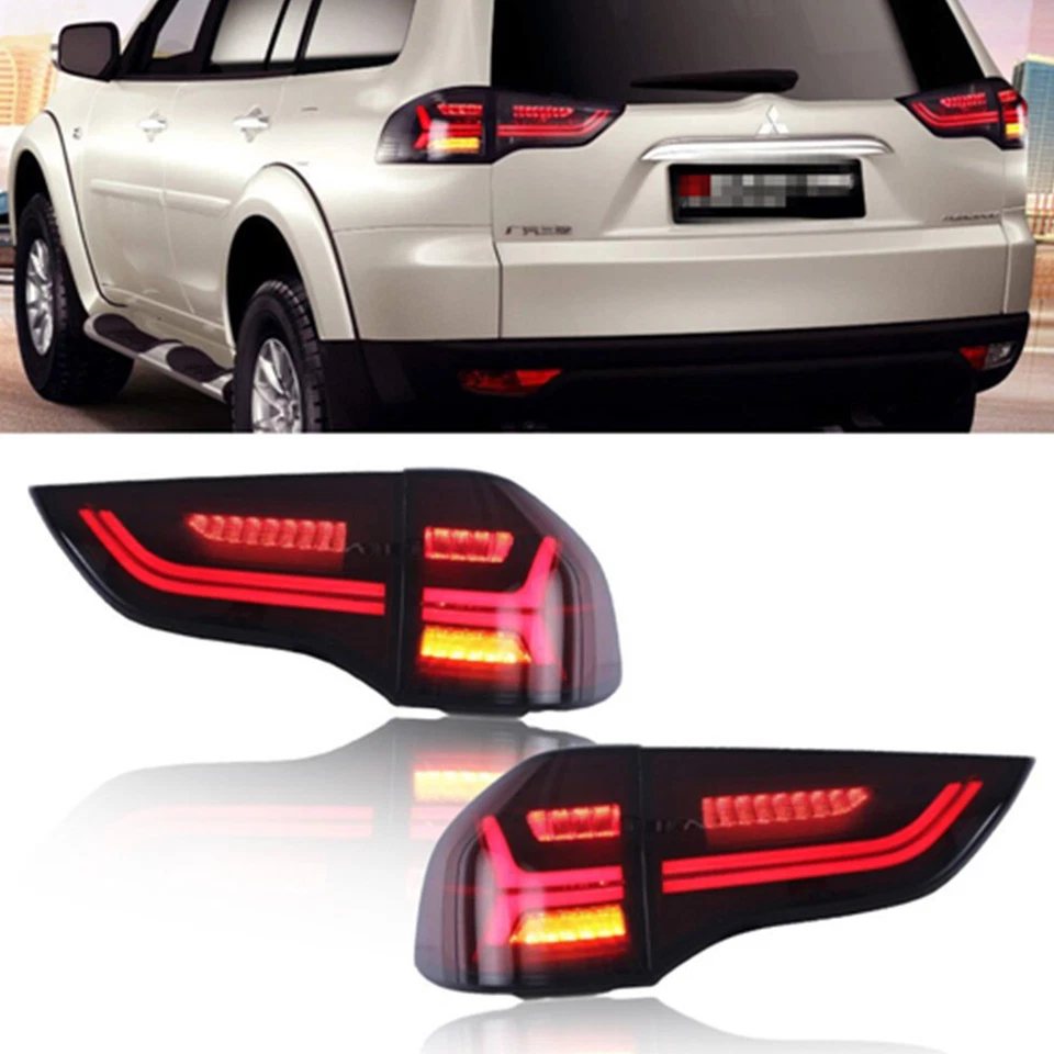 Par de lâmpadas traseiras de LED vermelhas para 2009-2014 Mitsubishi Montero Sport Smoke - Imagem 1 de 4