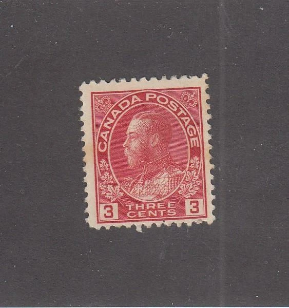 CANADÁ (MK1699) # 109 FVF-MH 3 cts 1923 KGV ALMIRANTE/CARMINE CAT VALOR $20 Foto 1 de 1
