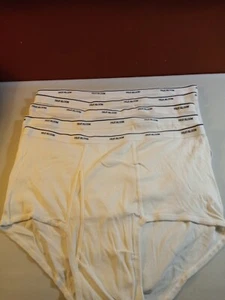 FRUIT OF THE LOOM Lot Of (5) Mens Size 5XB 100% Cotton White Briefs Underwear - Picture 1 of 10
