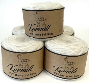 Lama Wolle 100 % Lama weich Baby Kammgarn Gewicht Menge 5 Knäuel Farbe weiß 100 - Bild 1 von 8