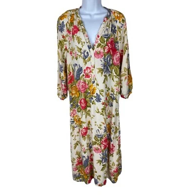 Vestido Zara Floral Midi Mujer Pequeño *Hágalo Usted Mismo/Leer* Cottagecore Blogger Favorito 7839/002 Foto 1 de 4