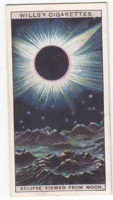Vintage 1928 ASTRONOMY Trade Card ECLIPSE OF THE SUN Viewed From The Moon • 6.68$