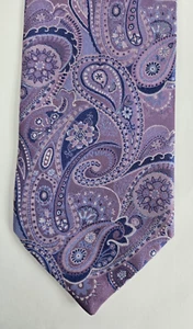 Roberto Villini Collezione Purple Paisley Silk Tie - Picture 1 of 8