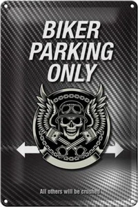 Blechschild Spruch 20x30 cm Biker parking only all others Deko Schild tin sign - Picture 1 of 5