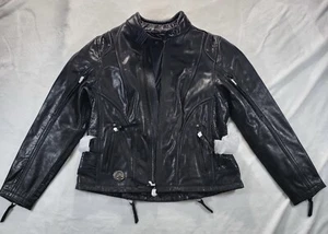 Chaqueta de montar Harley Davison para mujer talla grande de cuero pequeña de motociclista - Imagen 1 de 20