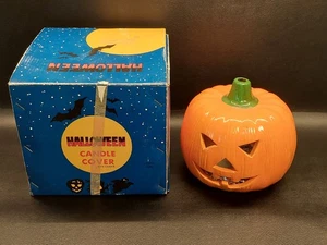 Vintage UCGC Ceramic Halloween Jack O’ Lantern Pumpkin Candle Cover Taiwan - Picture 1 of 12