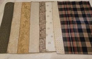 Lot Of 8 Upholstery Drapery Sample Fabric Neutral Colors Crafts Quilts 18" X 26" - Picture 1 of 16