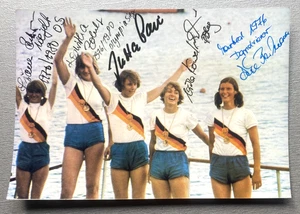 Campeón olímpico 1976 RDA remos 4 con Stf foto completamente firmada 10x15 autógrafo - Imagen 1 de 1