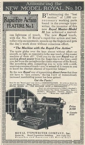 Anuncio de revista - 1914 - Máquinas de escribir Royal - Modelo 10 - Imagen 1 de 1