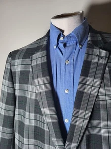 New 52L Glen Check Green Gray White 4-SEASONS Blazer Jacket Sport Coat Asos - Picture 1 of 8