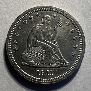 Cuarto 25C libertad sentada 1841-O - ¡Moneda de fecha rara! Plata grado superior - Imagen 1 de 13