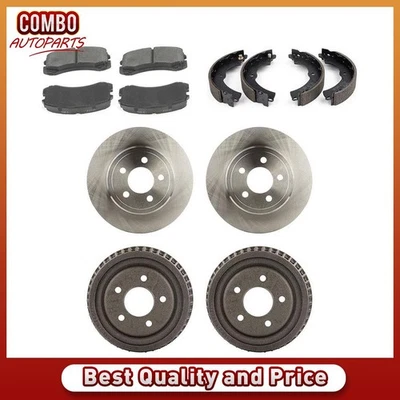 Front Brake Rotors Brake Pads Rear Drums Shoes for 2005 2006 Mitsubishi Lancer - Image 1 of 4