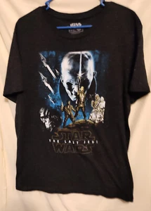 Star Wars The Last Jedi with textured stars Men's Extra Large XL Tshirt - Picture 1 of 3