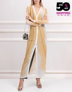 RRP€1431 GENTRYPORTOFINO Maxi Cardigan IT44 US8 UK12 L See Through Made in Italy - Picture 1 of 9
