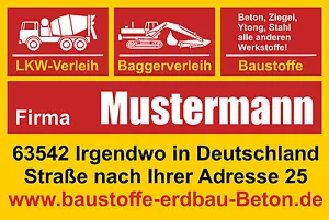 Bauschild, Bautafel, Werbeschild, Firmenschild, Alu oder PVC, in vielen Größen! - Bild 1 von 1