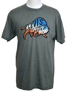 Camiseta Levi's Productos Finamente Elaborados Búfalo Gráfica Gris Platino Suave Nueva con Etiquetas - Imagen 1 de 2