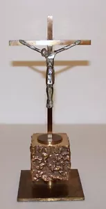 Unique Vintage Crucifix Solid Brass Alloy 6LB 13 OZ / 13-1/2" Tall - Picture 1 of 3