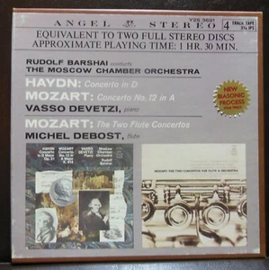 Haydn/Mozart Piano Concertos/Mozart Flute Concertos 4 Track 3 3/4 IPS Reel Tape - Imagen 1 de 6