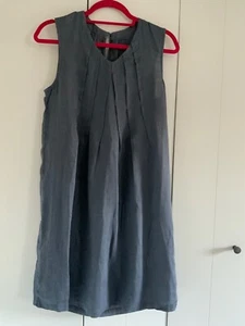 120% Lino Tunic/ Dress Size 10 Grey Sleeveless Linen Excellent Condition - Picture 1 of 16