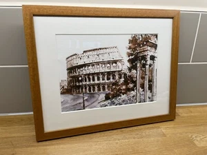 Rom Kolosseum Gemälde Aquarell Druck gerahmt historische Architektur. Selten - Bild 1 von 9