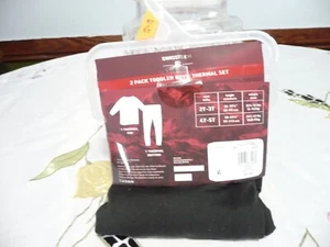 BOYS BLACK SIZE 4T-5T- THERMAL SET NEW IN PACKAGE - Picture 1 of 2