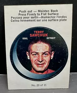 Terry Sawchuk 1968-69 O-Pee-Chee Puck Stickers Vintage #20 Red Wings HOF L1 - Picture 1 of 2