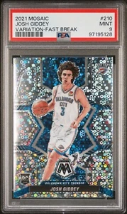 2021-22 Panini Mosaic  Josh Giddey #210 Fast Break Silver Variation RC PSA 9 - Picture 1 of 3