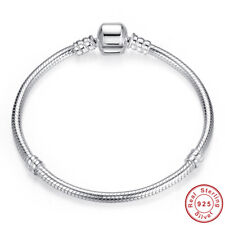 Wostu 925 Sterling Silver Charm Bracelet Bangle Fit DIY 17-22CM 6.7-8.66 inch