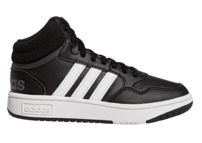 Big & Little Kid's Adidas Hoops Mid 3.0 K Core Black/Cloud White/Grey Six GW0402 - Image 1 of 4