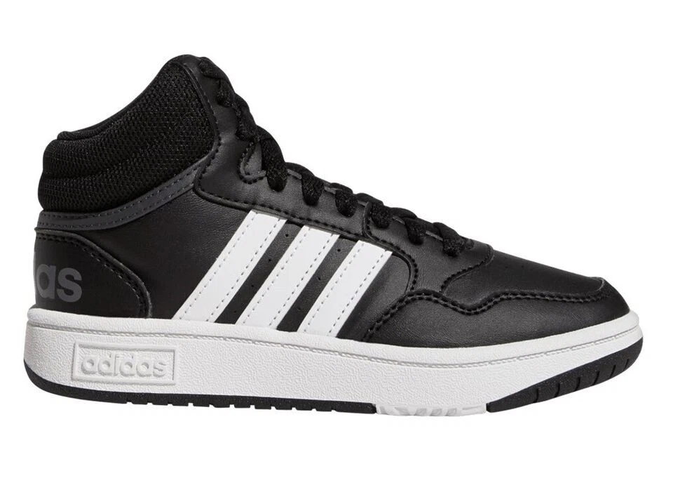 Big & Little Kid's Adidas Hoops Mid 3.0 K Core Black/Cloud White/Grey Six GW0402 — 第 1/1 张图片