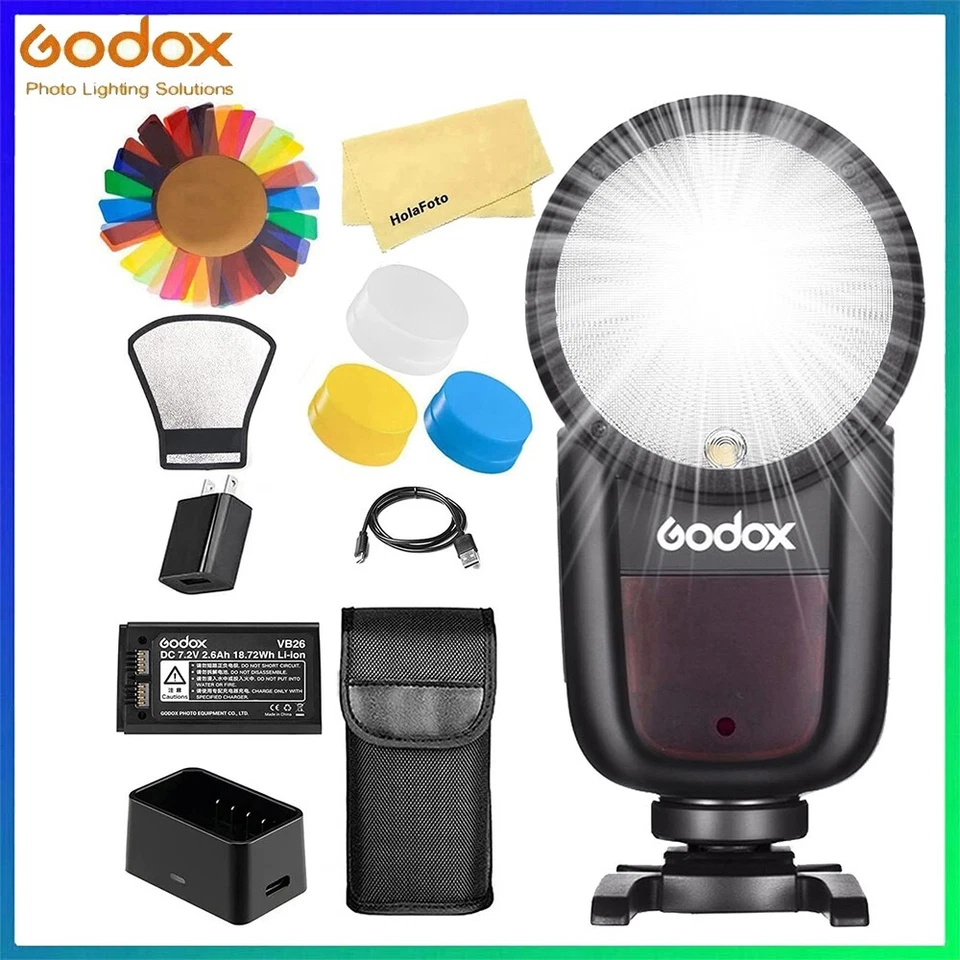 Godox V1-N Round Head Camera Flash Speedlite TTL 2.4G Speedlight for Nikon DSLR- - Image 1 of 4