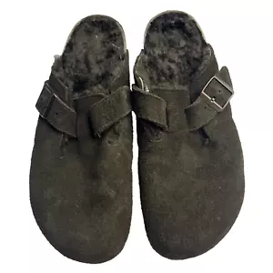Birkenstock Boston Shearling Clog Brown Gray Size 10-10.5US/ 41 Narrow - Picture 1 of 10