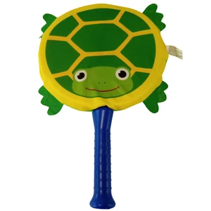 Schildkrötengesicht Baby Rassel mit Griff - weiches Plüschtier sensorisches Spielzeug - Bild 1 von 8