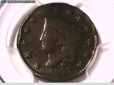 1827 Large Cent PCGS Genuine Damage - G Detail 38421297 Video - Image 1 of 3