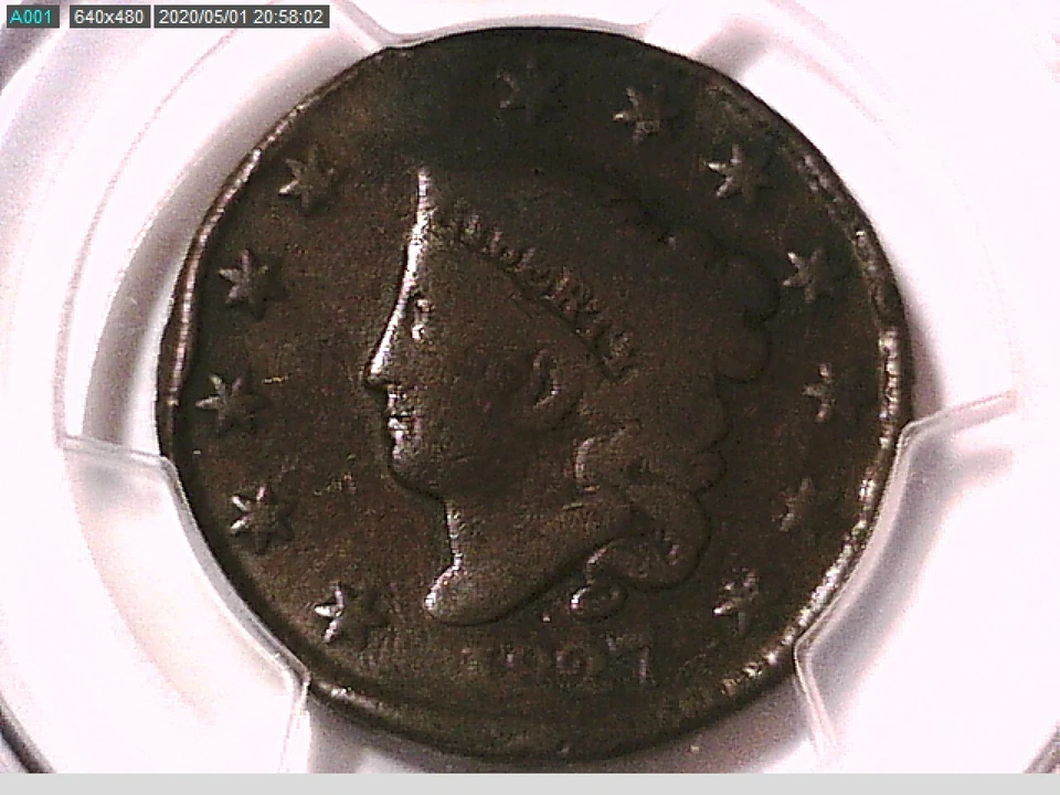 1827 Large Cent PCGS Genuine Damage - G Detail 38421297 Video - Image 1 of 3