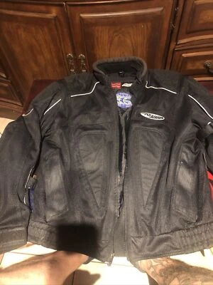 Nitro Racing Motorcycle Jacket Black Men LargeZip In Lining Zip Bin81 - Image 1 of 4