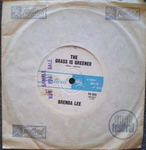 BRENDA LEE-THE GRASS IS GREENER/SWEET, IMPOSIBLE YOU "RARE OZ PROMO" 45 RPM - Picture 1 of 2