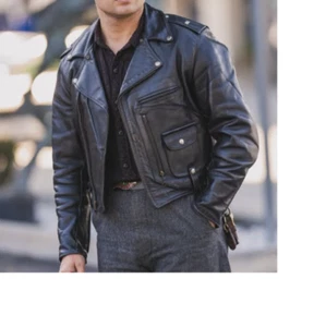 Handmade Black Leather Cargo Motorcycle Jacket, Fashion Jacket, Biker Jackets - Picture 1 of 4