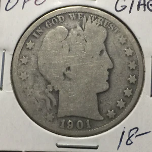 1901-O G/AG Barber Half Dollar Combined Shipping - Picture 1 of 2