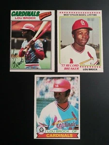 1977 1978 1978 RB 1979 O-Pee-Chee OPC Lou Brock Cardinals Baseball Card NM-MT - Picture 1 of 9