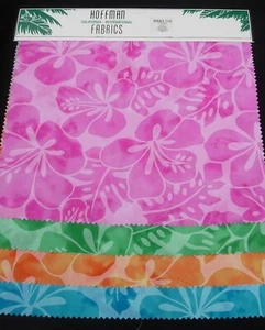 Hoffman Fabrics Hawaiian Floral Fabric Samples 6 Styles - Picture 1 of 7
