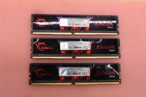 LOT OF 3 G.SKILL AEGIS 8GB DDR4 2400MHz RAM F4-2400C17D-16GIS 24GB(8GBx3) T9 B10 - Picture 1 of 7