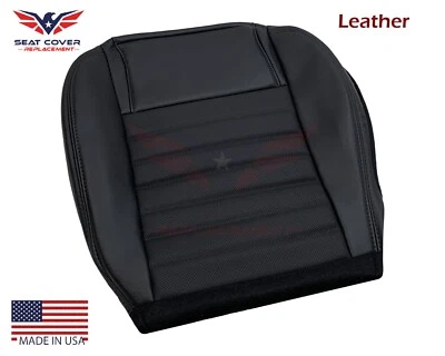 Cubierta de asiento de aire acondicionado de cuero delantero negro para Ford Mustang GT 2005 2006 2007 2008 2009 Foto 1 de 4