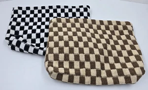 LOT of 2 Cosmetic Makeup Bags Zipper Closure - Picture 1 of 7