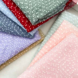 White Flocked Polka Dot Pattern on Sheer Polyester Stretch Mesh Fabric DIY Dress - Picture 1 of 19
