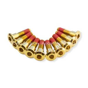 10x Triumph TT600 2000-2003 Gold Titanium Front Disc Rotor Bolts Threadlock - Picture 1 of 3