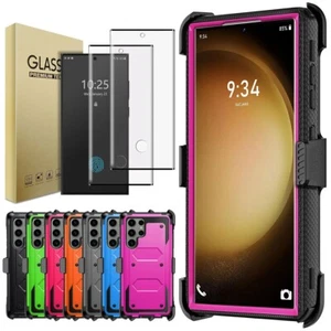 For Samsung S23+ S23 Ultra FE Phone Case Shockproof Clip Cover Screen Protector - Picture 1 of 54
