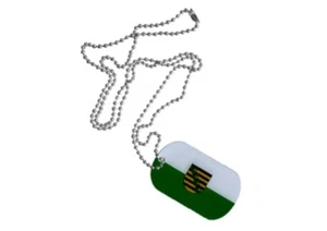Dog Tag Fahne Flagge Deutschland Sachsen DogTag 3x5cm Kette mit Anhänger - Picture 1 of 1