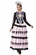 Ladies Deluxe Day Of The Dead Fancy Dress Costume Senorita Mexico Halloween